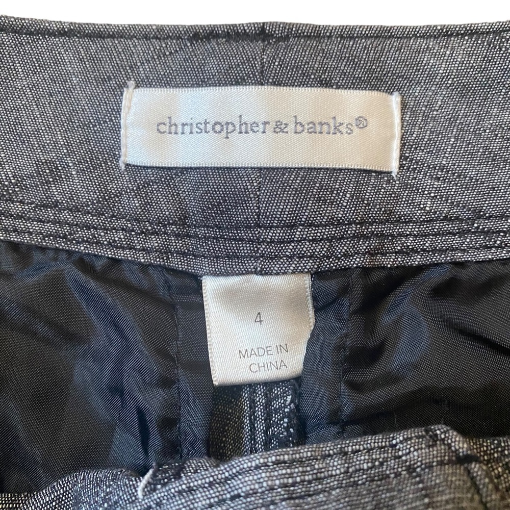 Christopher & Banks Grey Tweed Cropped Dress Pant 4 - Picture 7 of 11